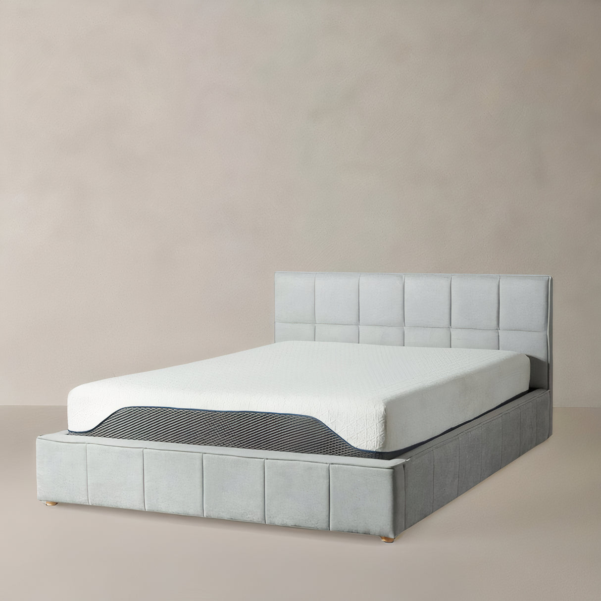 LIDO King Fabric Bed, Grey