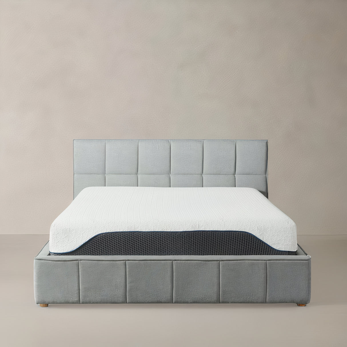 LIDO Queen Fabric Bed, Grey