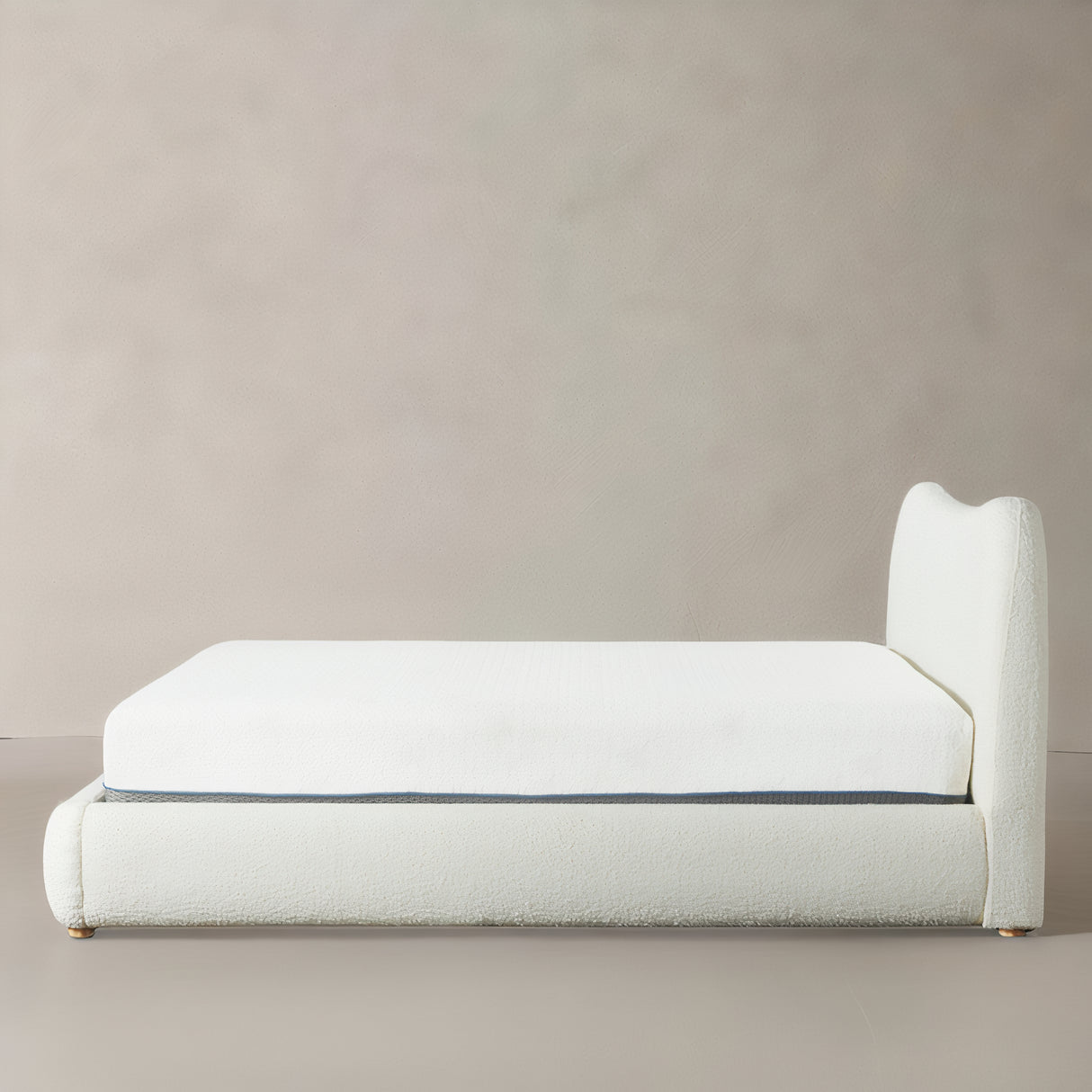 Marseille King Upholstered Bed - Cloud White Bouclé