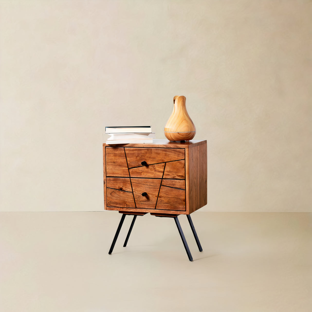 MALAGA Acacia Solid Wood Nightstand