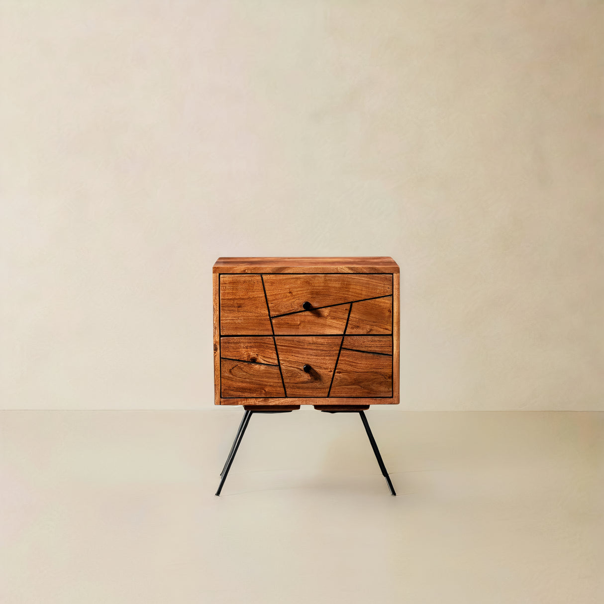 MALAGA Acacia Solid Wood Nightstand