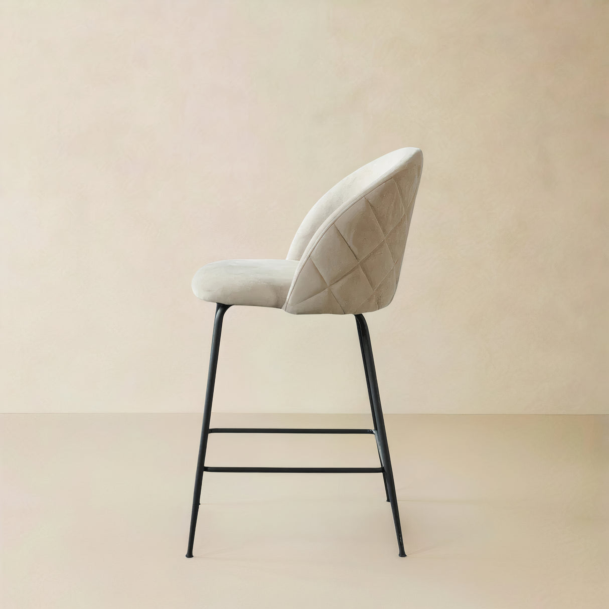 CEDAR Fabric Counter Stool, Beige, 25.6"