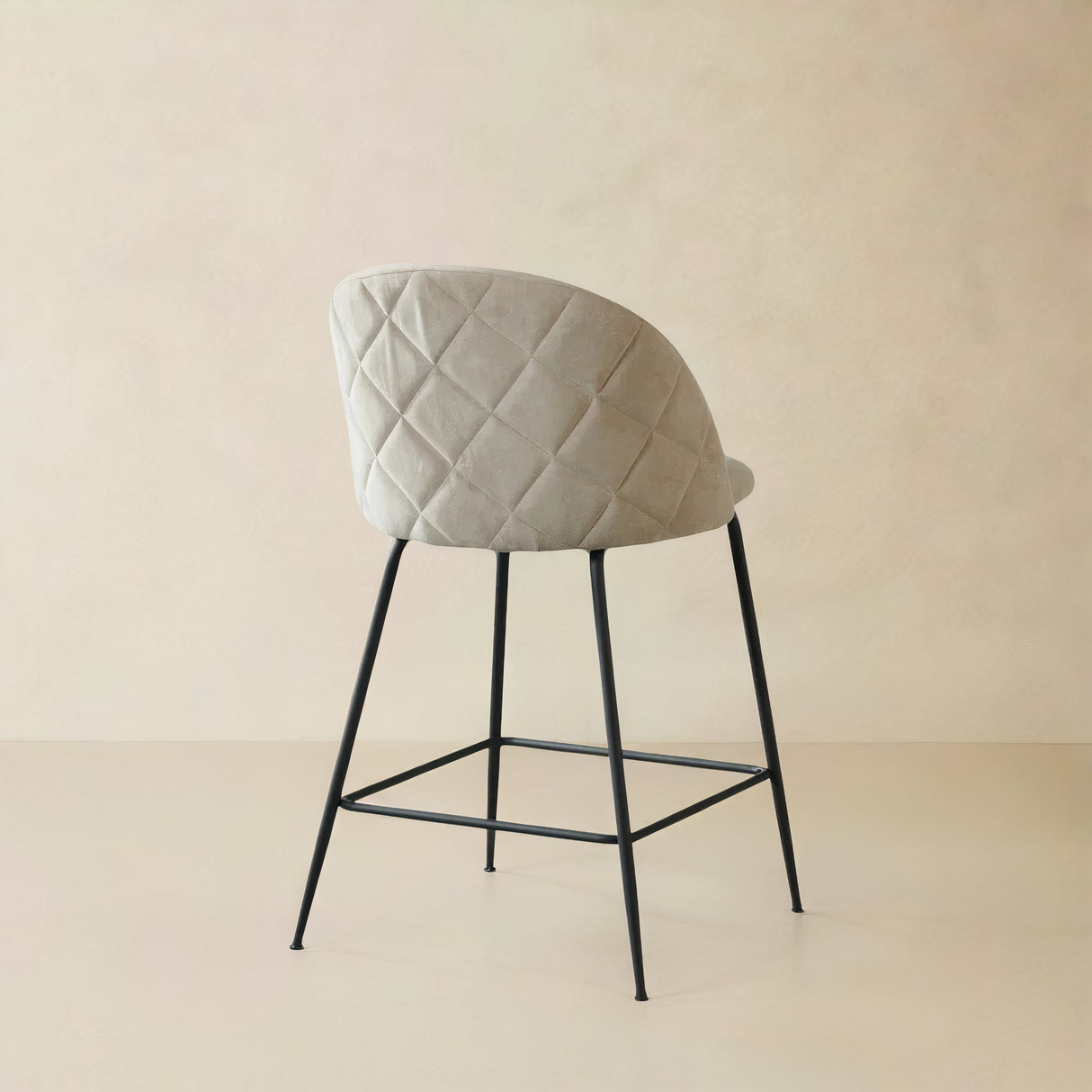 CEDAR Fabric Counter Stool, Beige, 25.6"