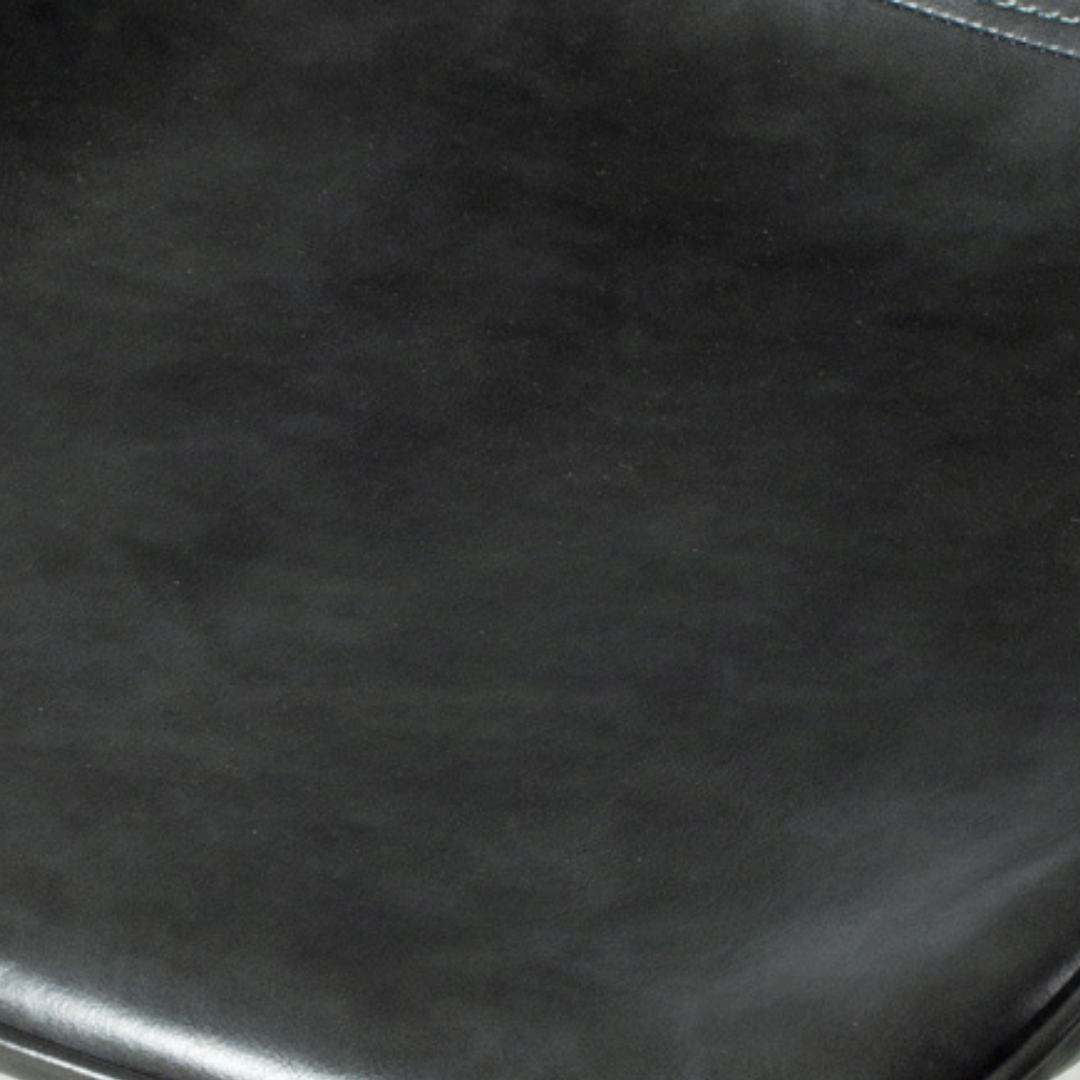 LINCOLN Leather Counter Stool, Black, 25.6"