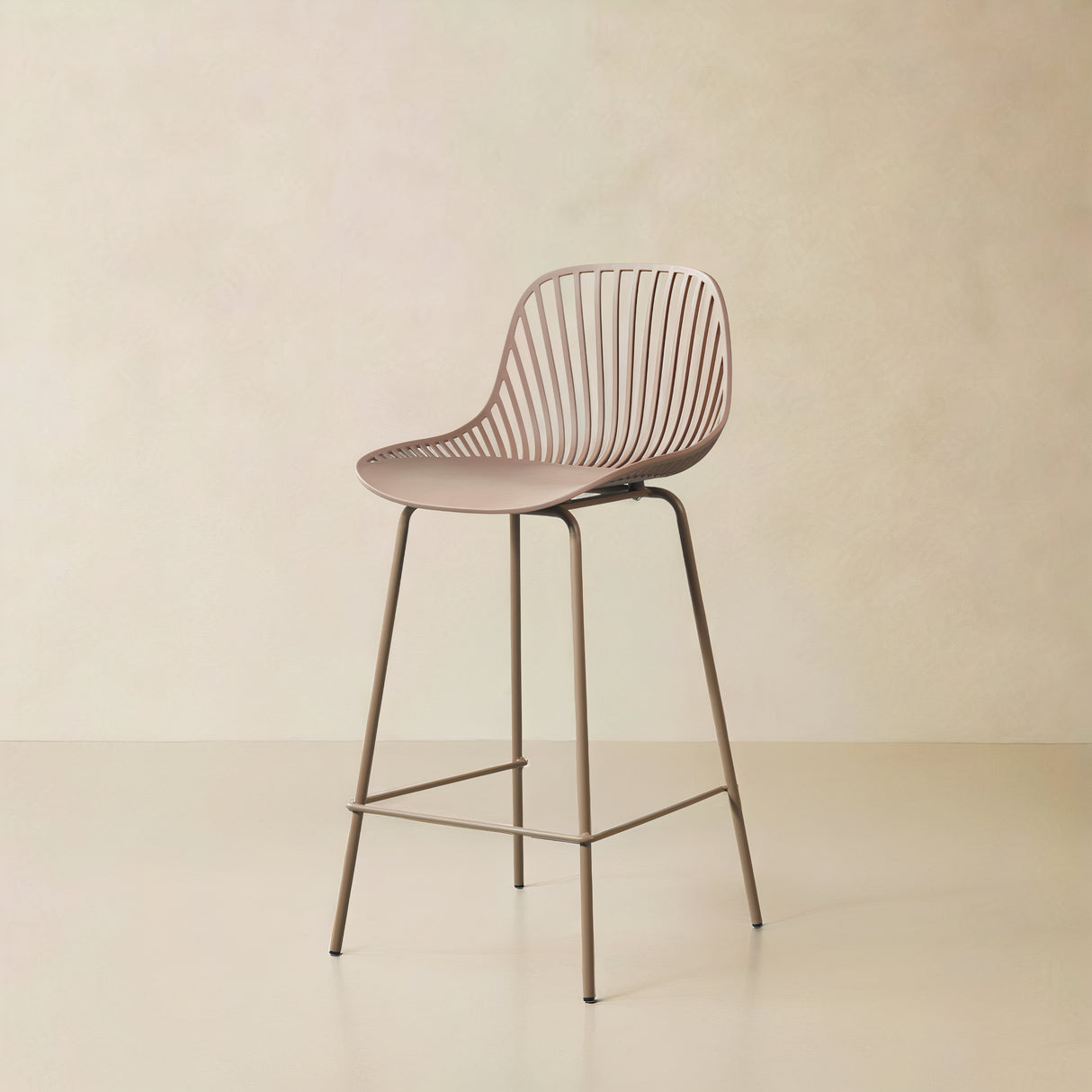 PEARL Plastic Counter Stool, Brown, 25.6"