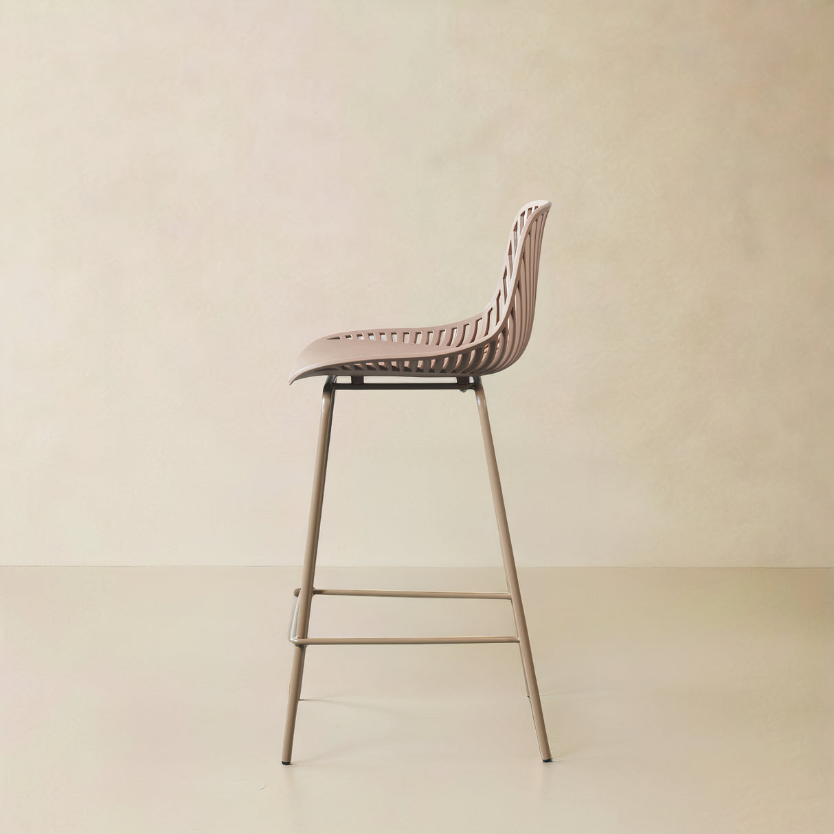 PEARL Plastic Counter Stool, Brown, 25.6"