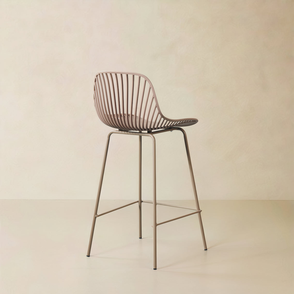 PEARL Plastic Counter Stool, Brown, 25.6"