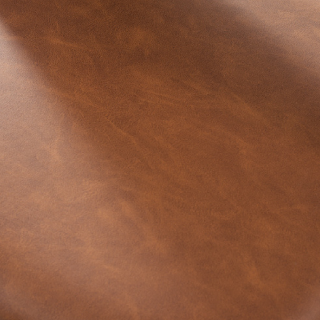 PIERCE Leather Counter Stool, Brown, 25.6"