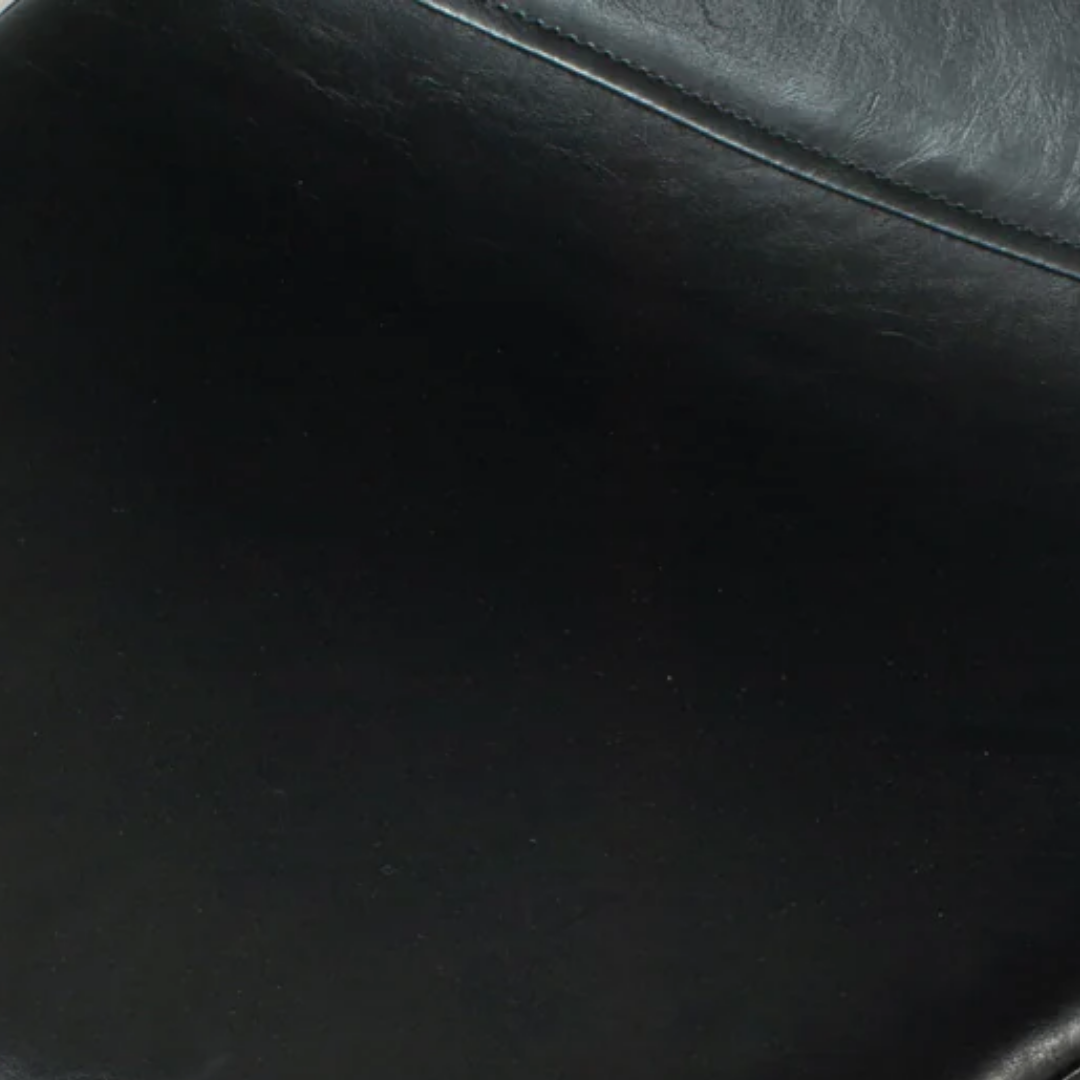 ROMA Leather Bar Stool, Black, 29.5"