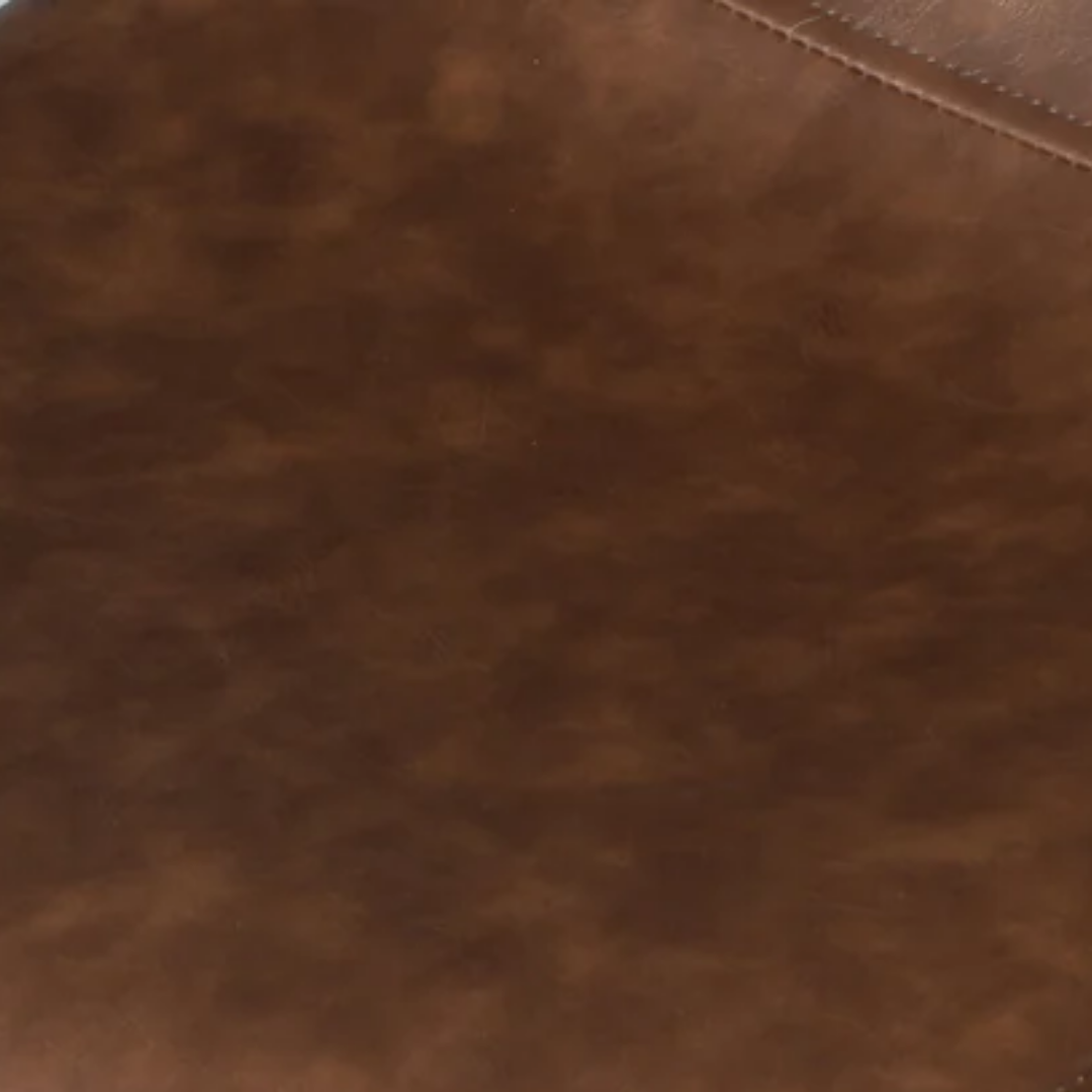 ROMA Leather Counter Stool, Brown, 25.6"