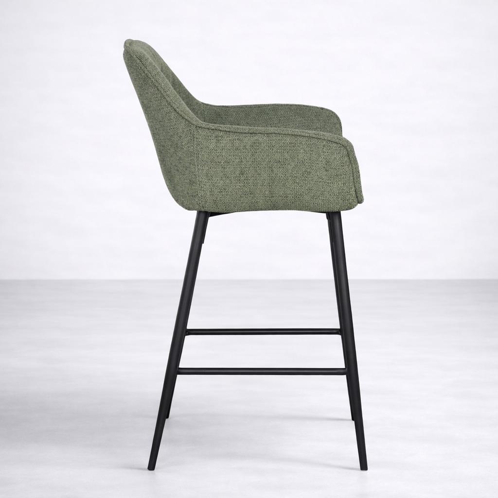 Alba Fabric Counter Stool - Green