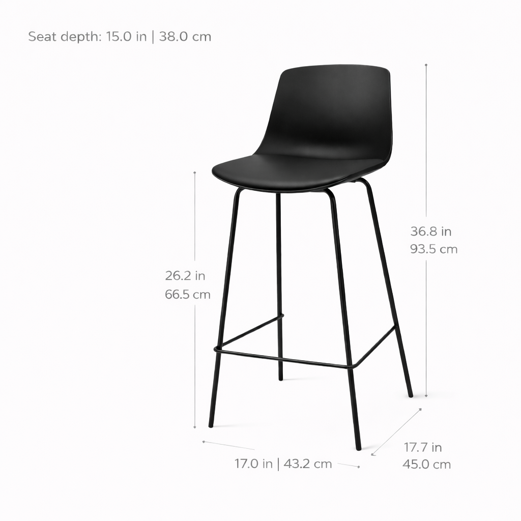 Agata Counter Stool - Black