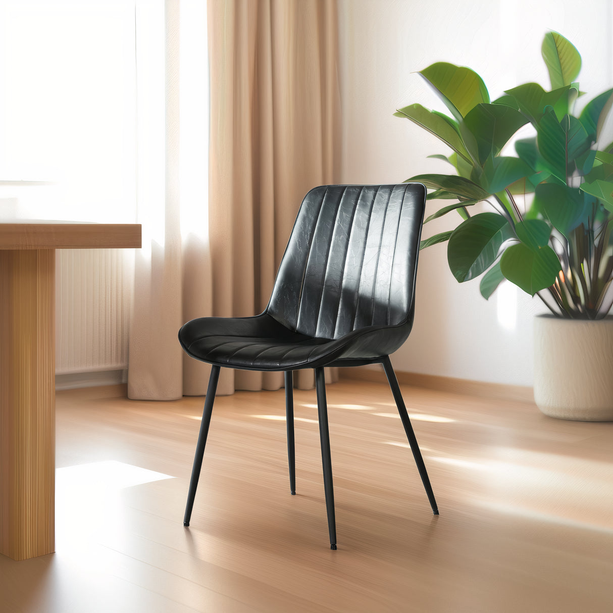 CASSIA Leather Chair, Black