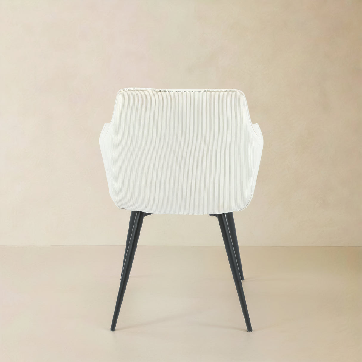ELARA Corduroy Fabric Armchair, Cream