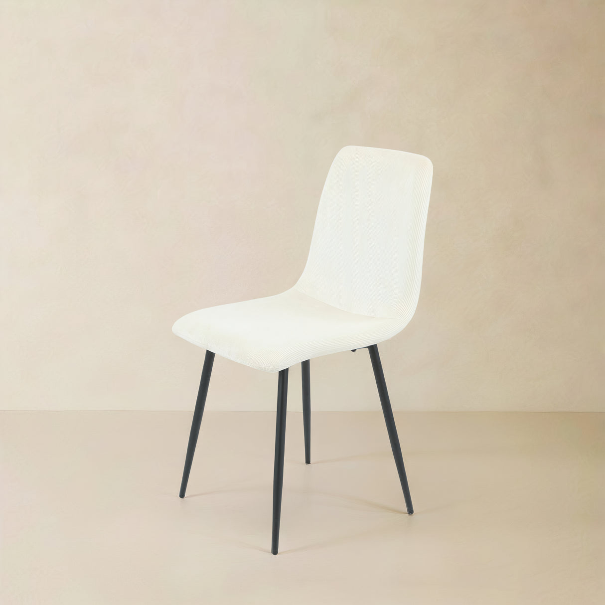 ELARA Corduroy Fabric Chair, Cream