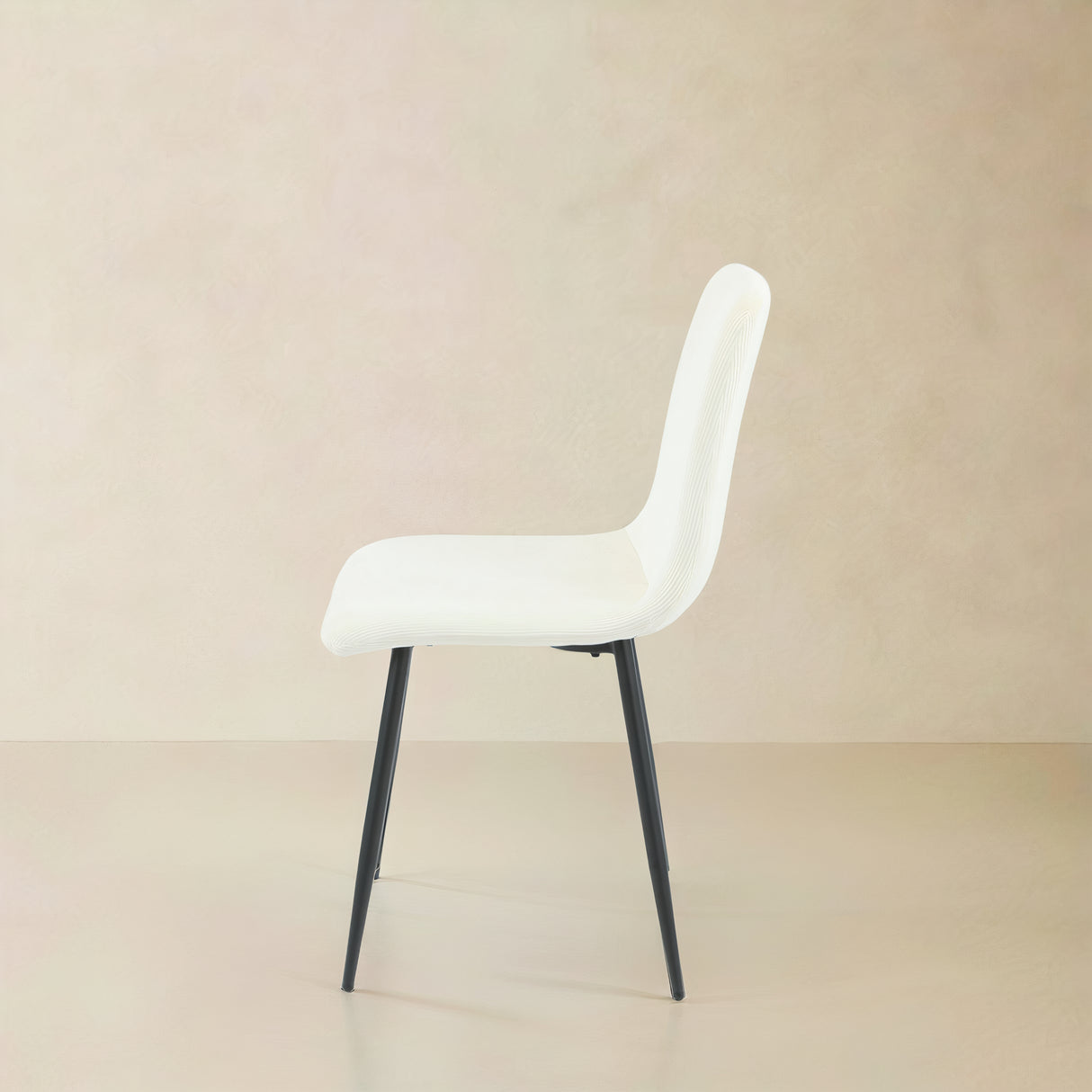 ELARA Corduroy Fabric Chair, Cream