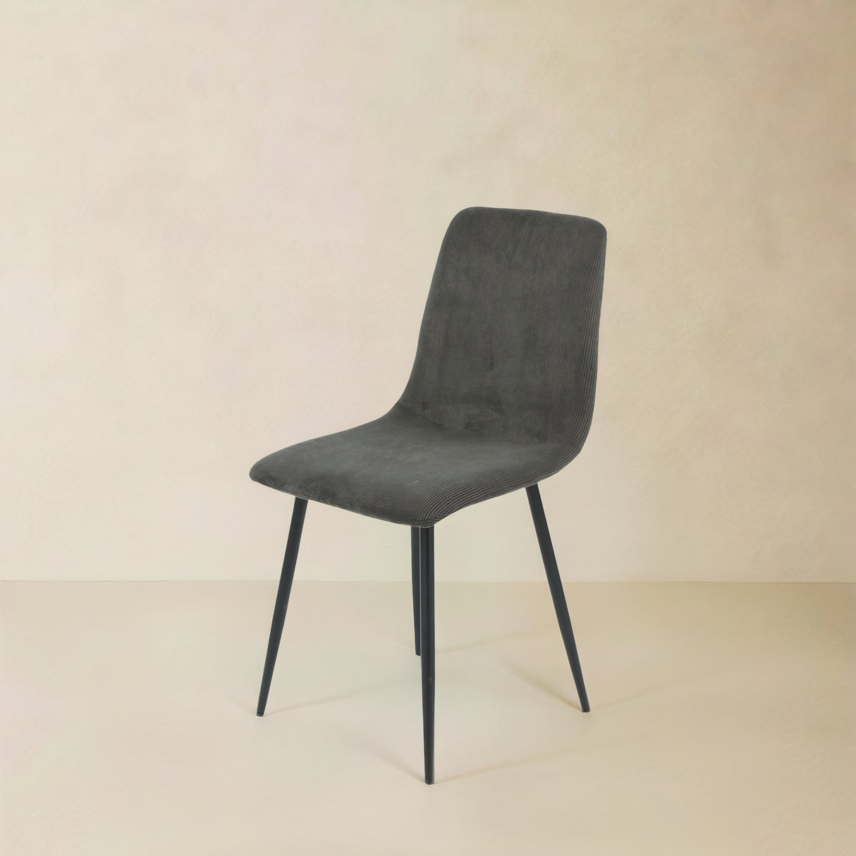 ELARA Corduroy Fabric Chair, Black