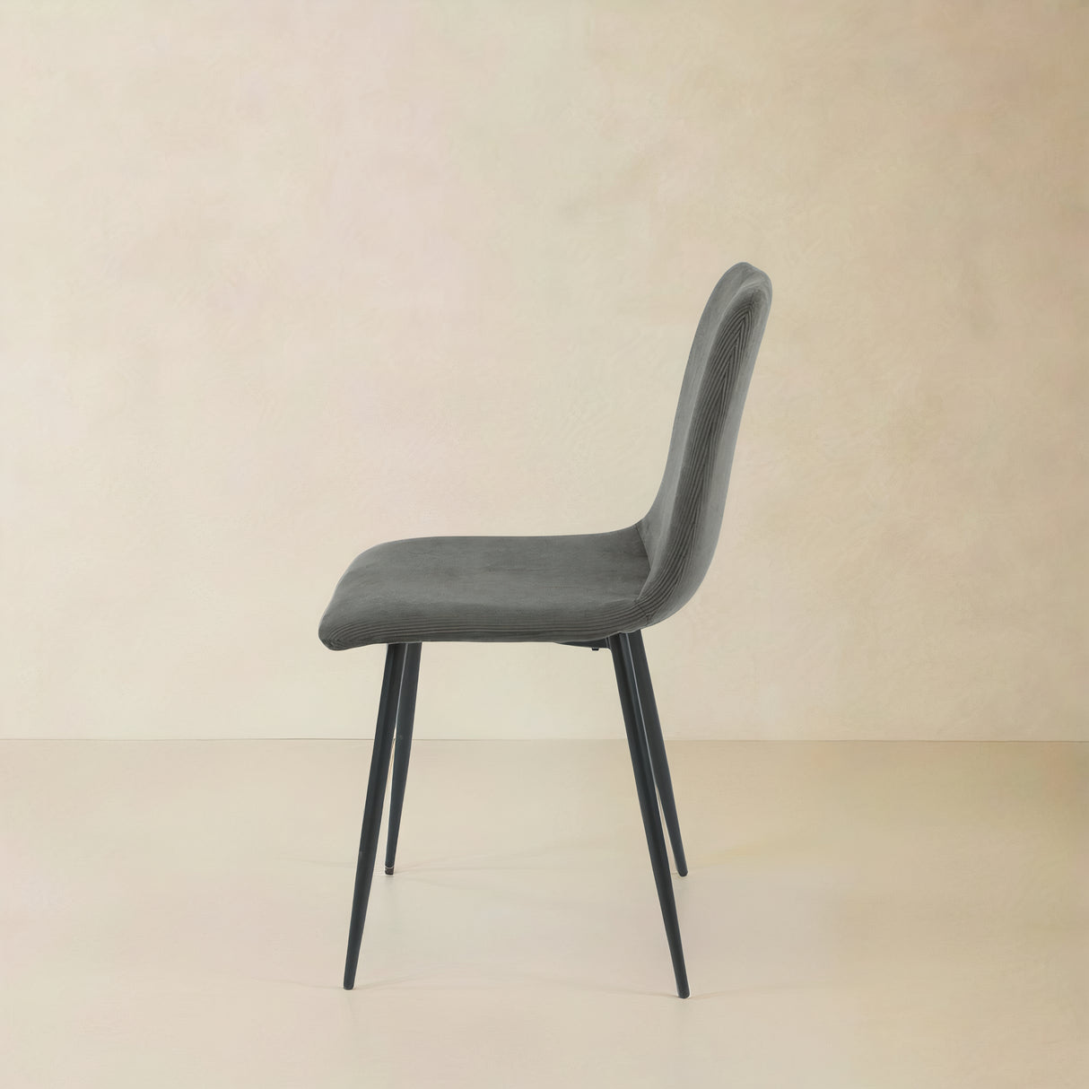 ELARA Corduroy Fabric Chair, Black