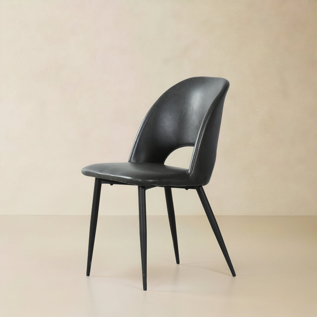 PIERCE Leather Chair, Black