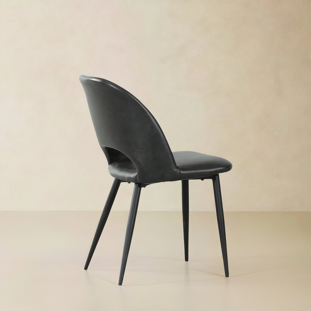 PIERCE Leather Chair, Black