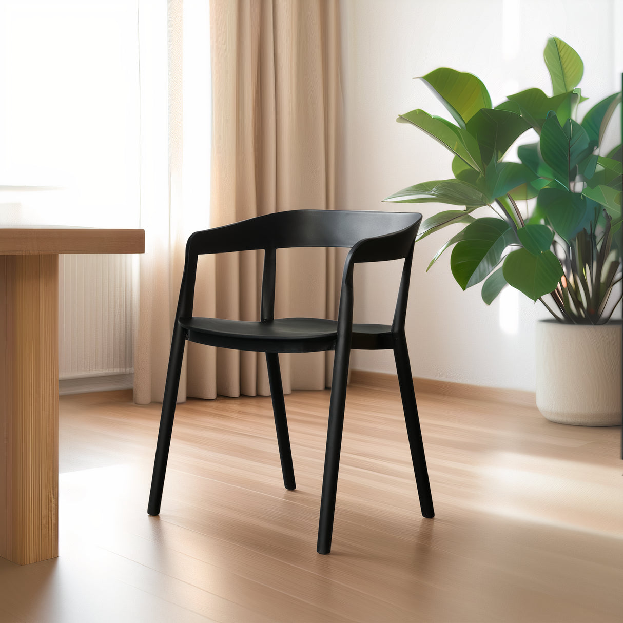 RIDGE Plastic Armchair, Black