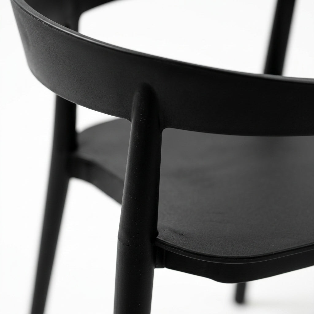 Ridge Stackable Dining Armchair, Black