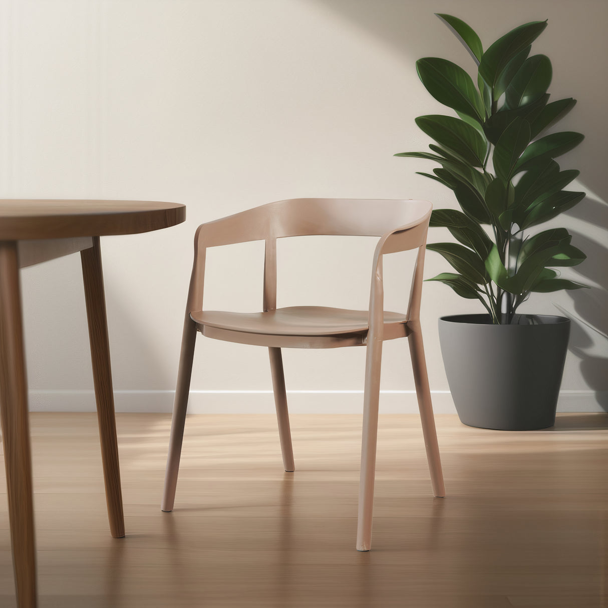 RIDGE Plastic Armchair, Brown