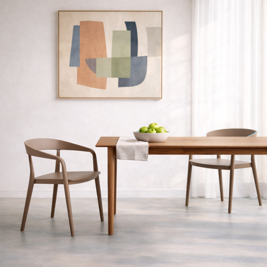 Ridge Stackable Dining Armchair - Brown