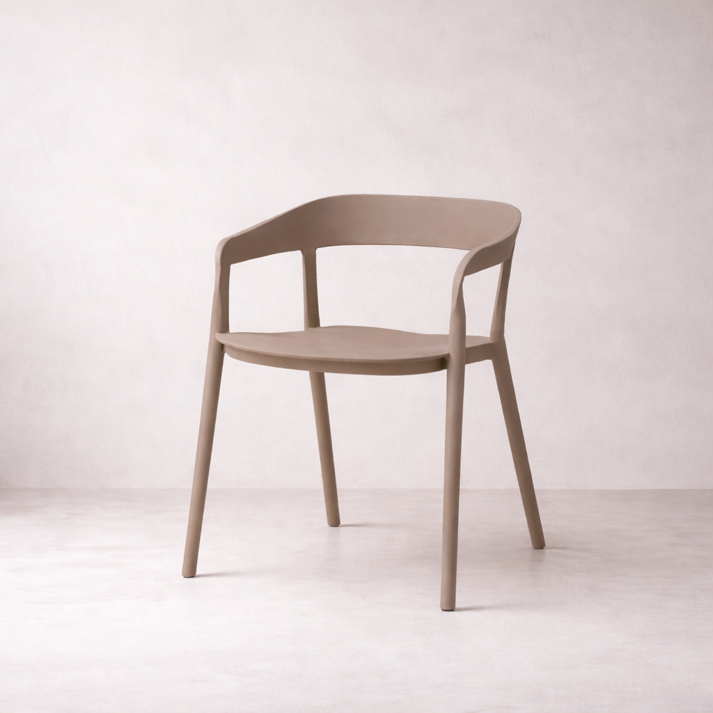 Ridge Stackable Dining Armchair - Brown