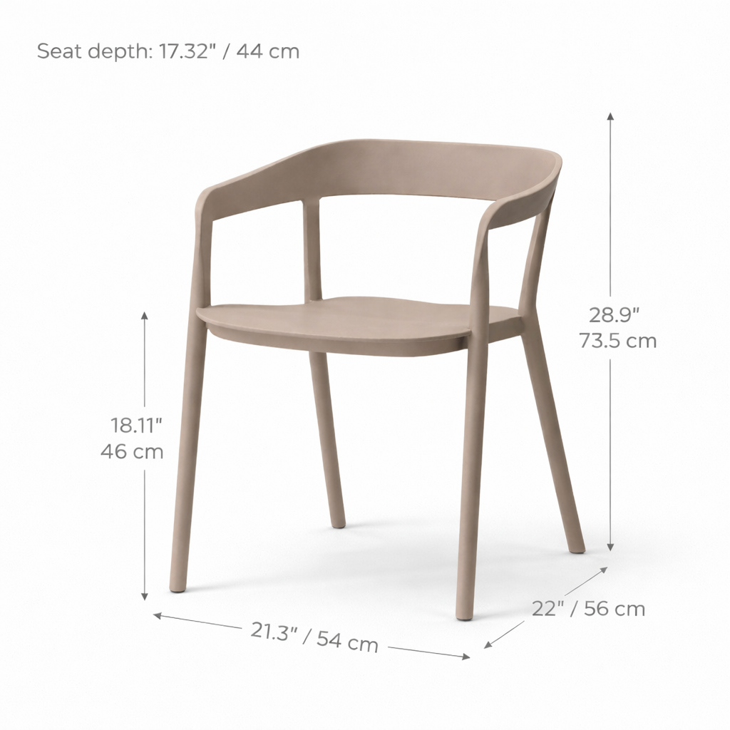 Ridge Stackable Dining Armchair - Brown