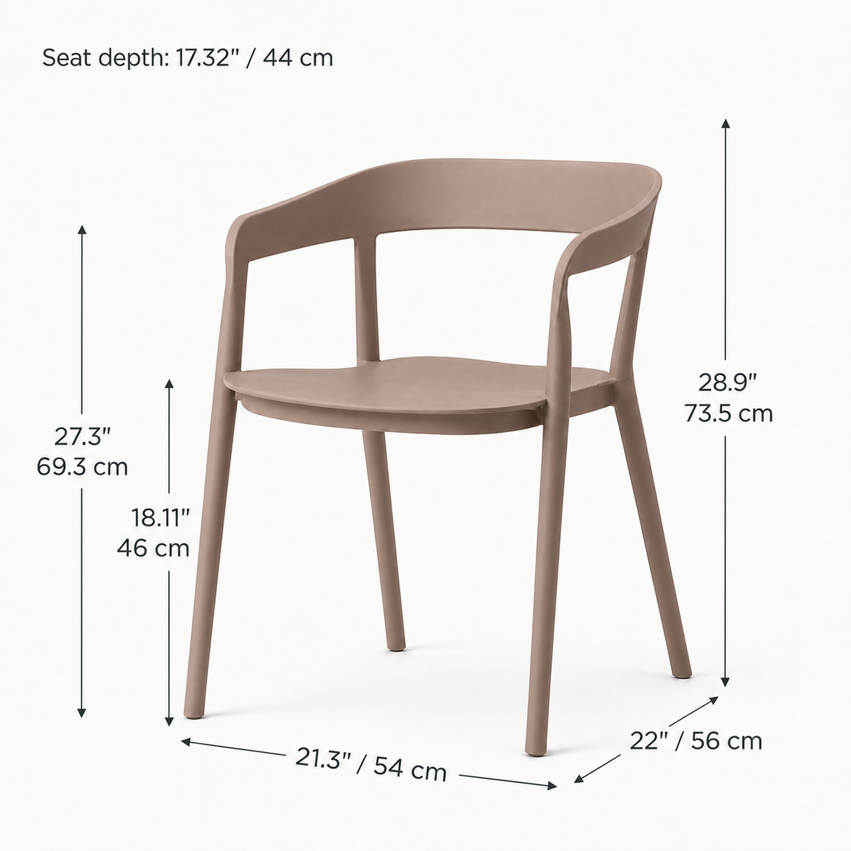Ridge Stackable Dining Armchair - Desert Brown