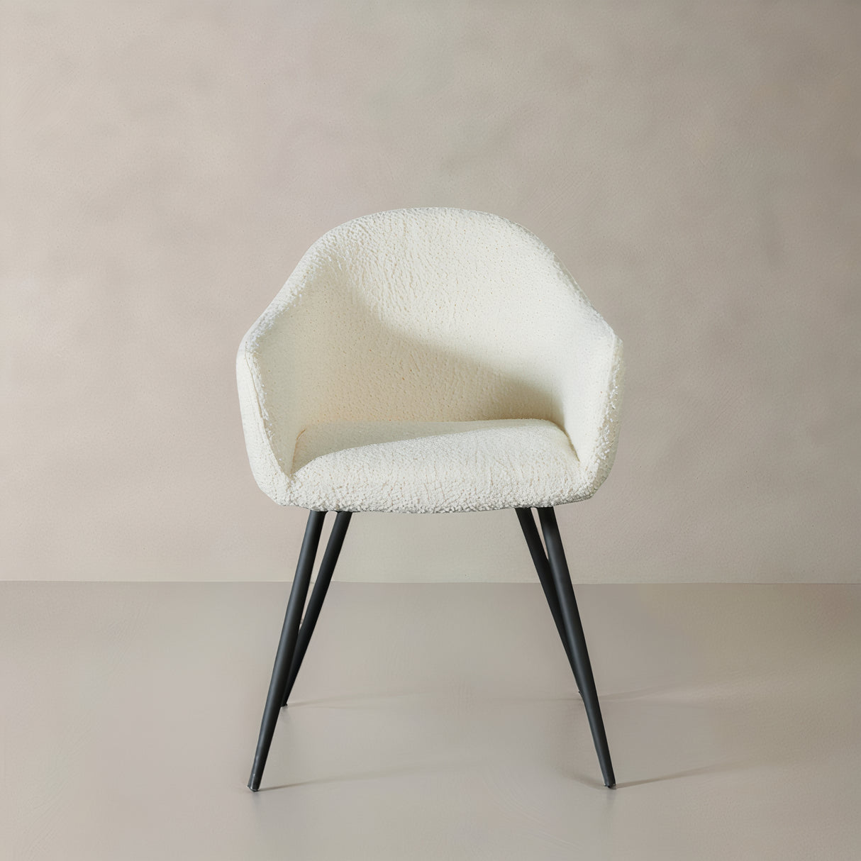 ROMA Boucle Fabric Armchair, Cream