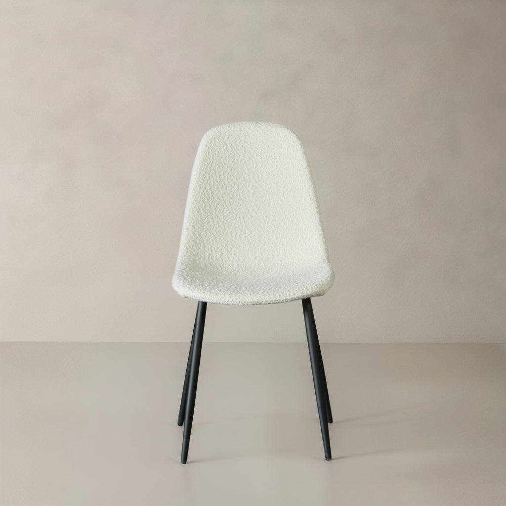 ROMA Boucle Fabric Chair, Cream