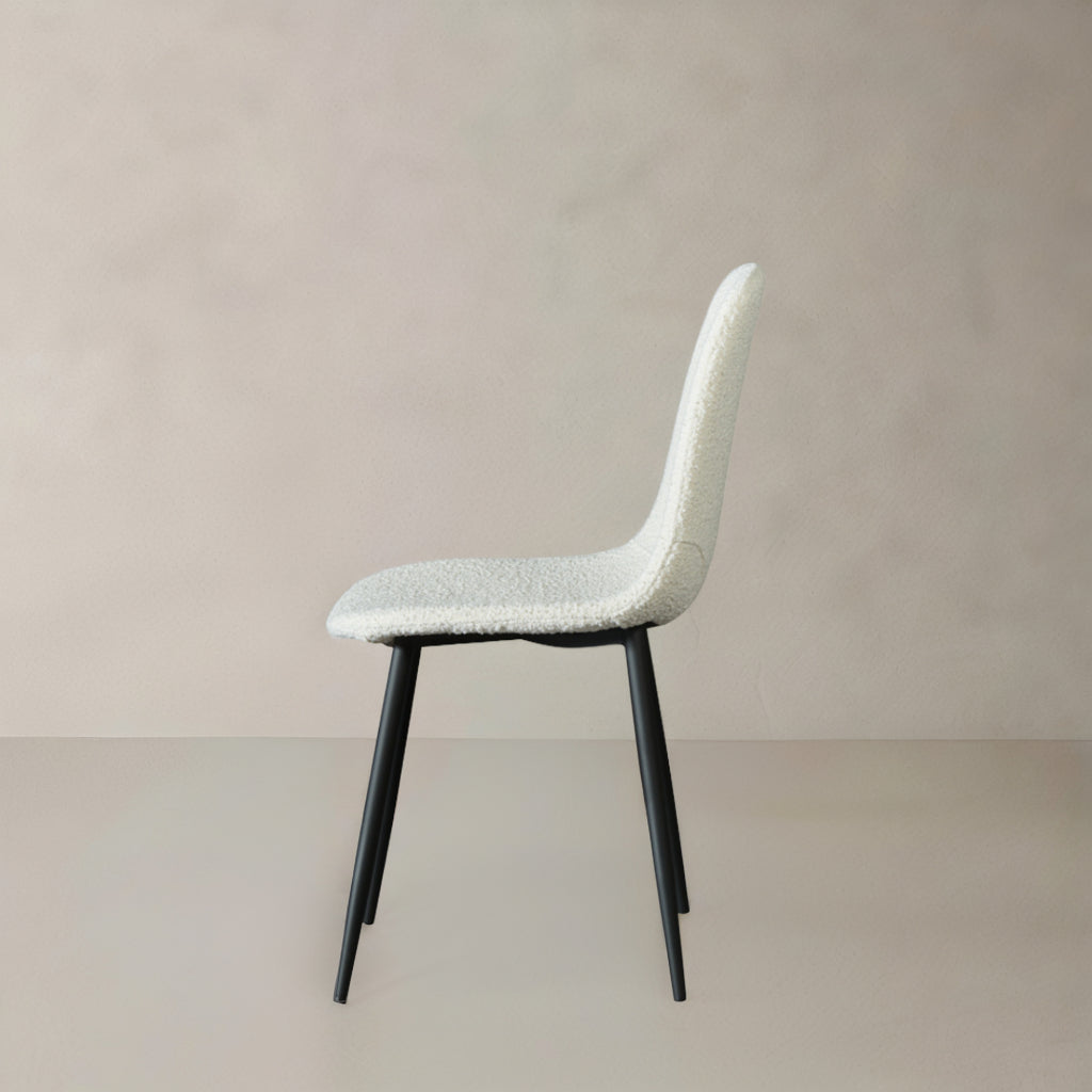 ROMA Boucle Fabric Chair, Cream