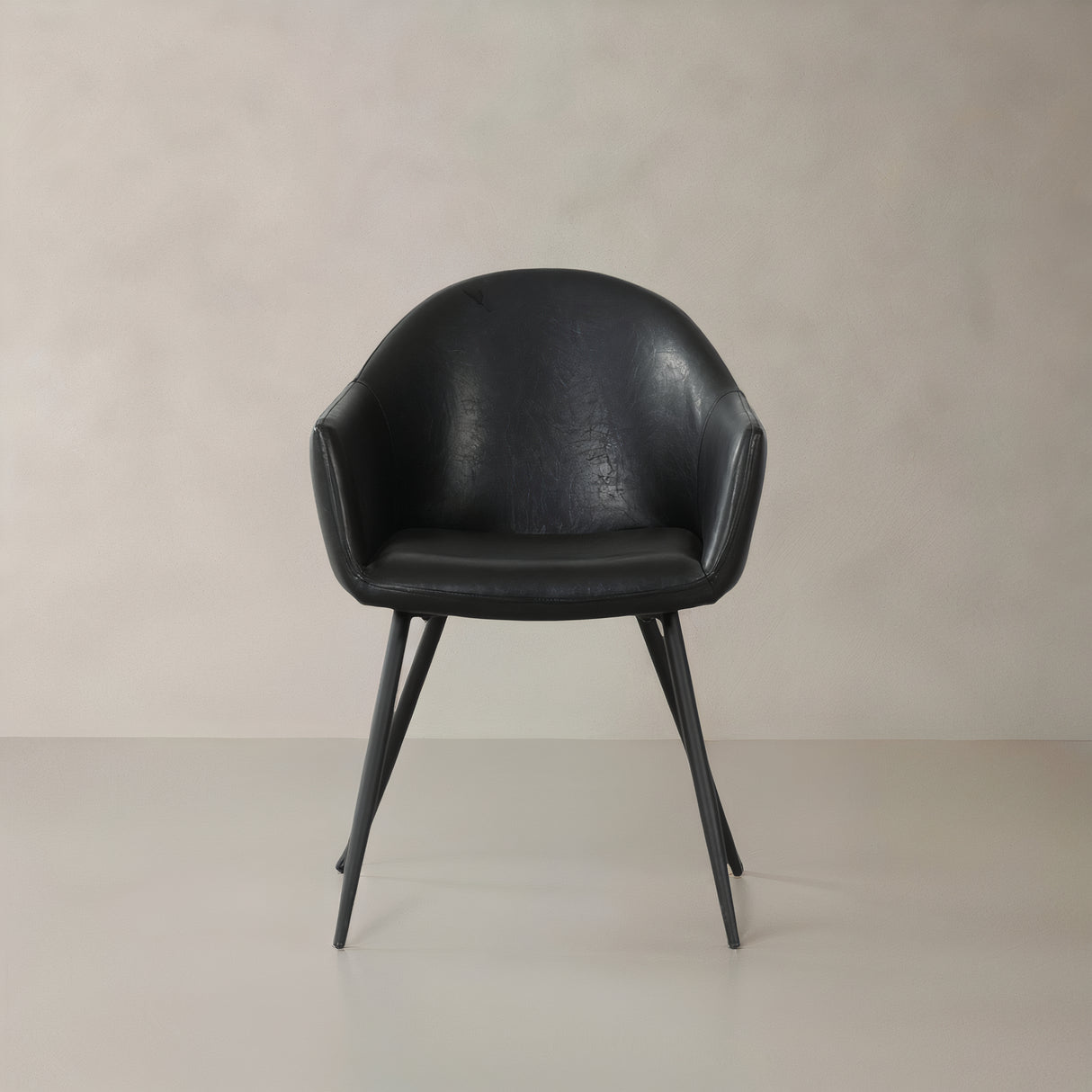 ROMA Leather Armchair, Black