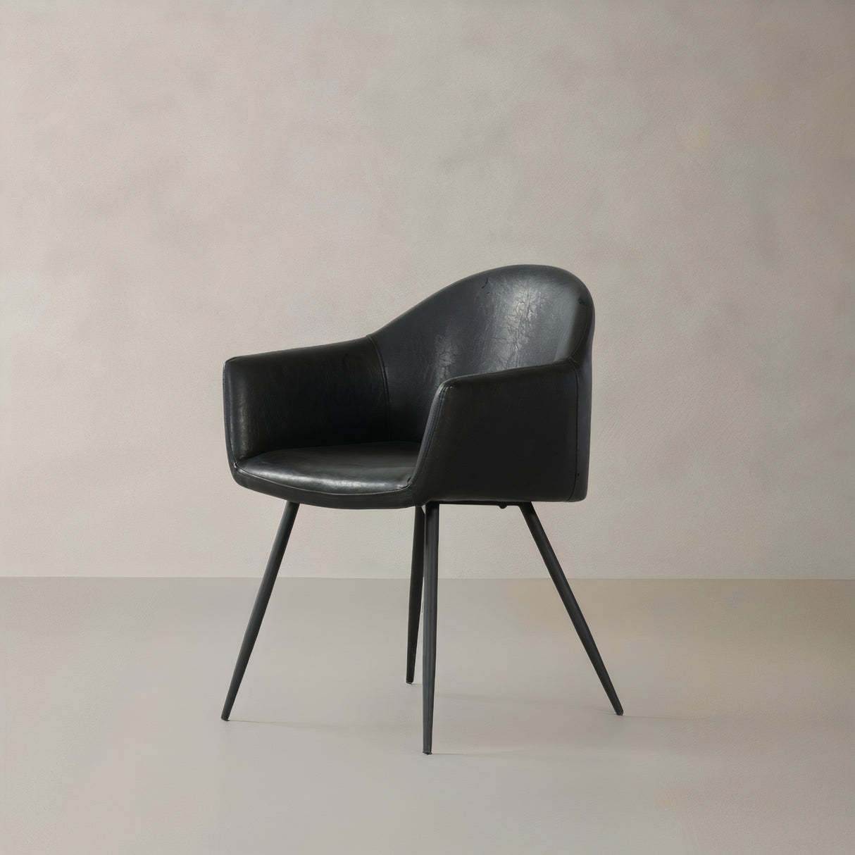 ROMA Leather Armchair, Black