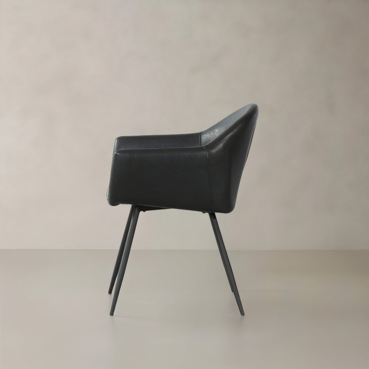 ROMA Leather Armchair, Black