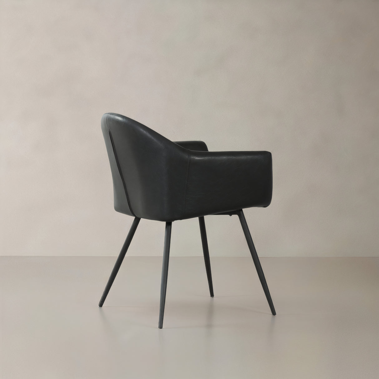 ROMA Leather Armchair, Black