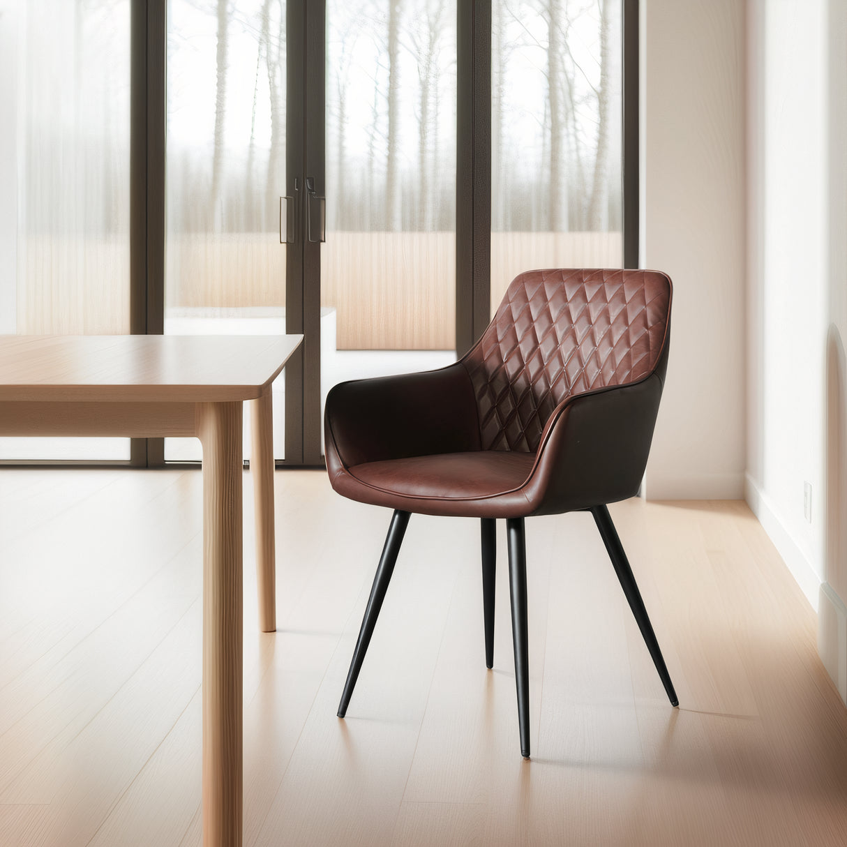 YORK Leather Armchair, Brown