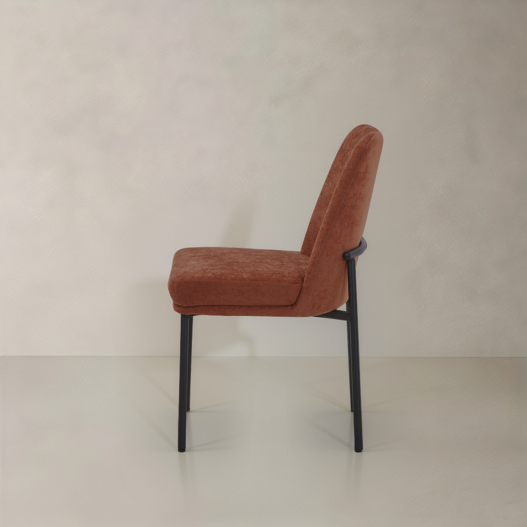 OLIVIA Fabric Dining Chair, Burnt Orange
