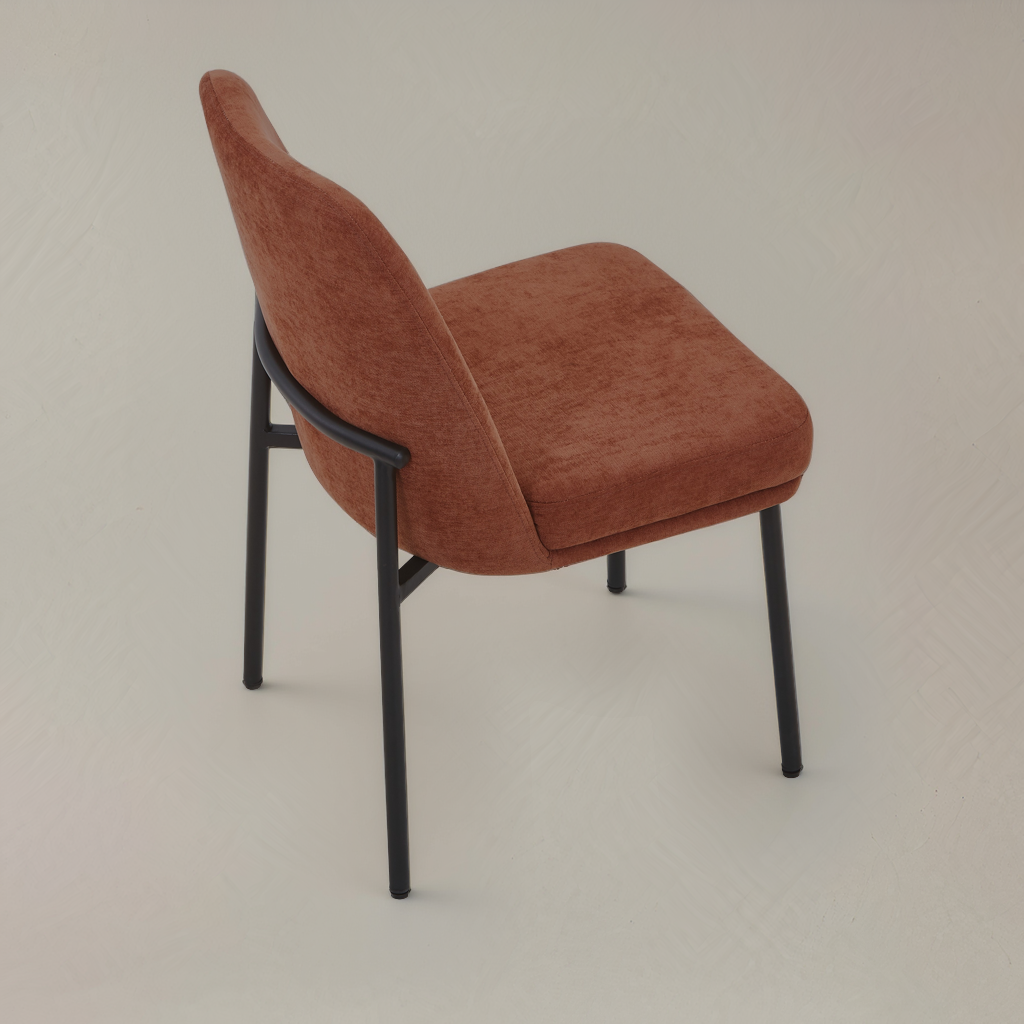 OLIVIA Fabric Dining Chair, Burnt Orange
