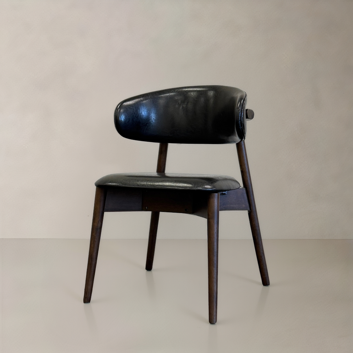 BLUSH Solid Wood Dining Chair, Black