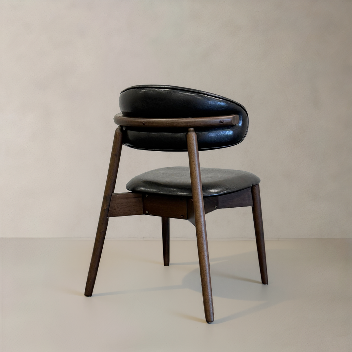 BLUSH Solid Wood Dining Chair, Black