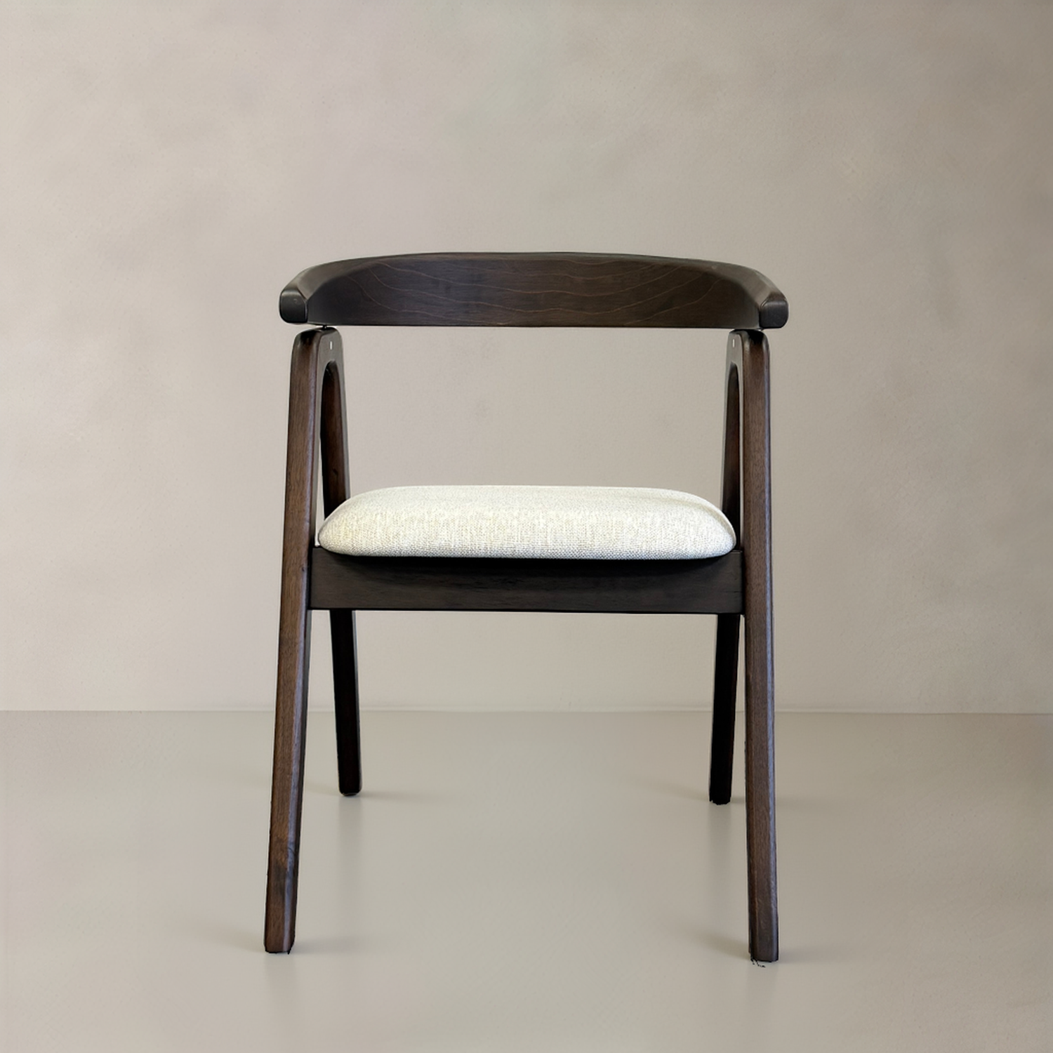 ELLIPSE Solid Wood Dining Chair, Cream