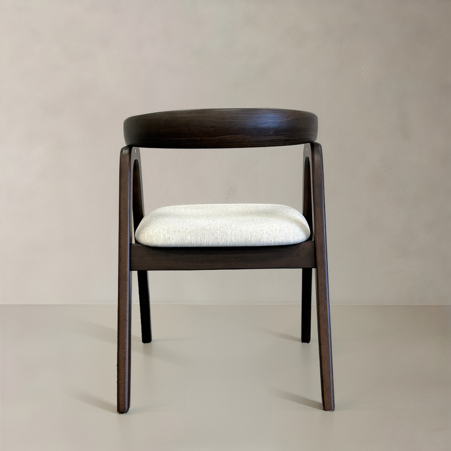 ELLIPSE Solid Wood Dining Chair, Cream