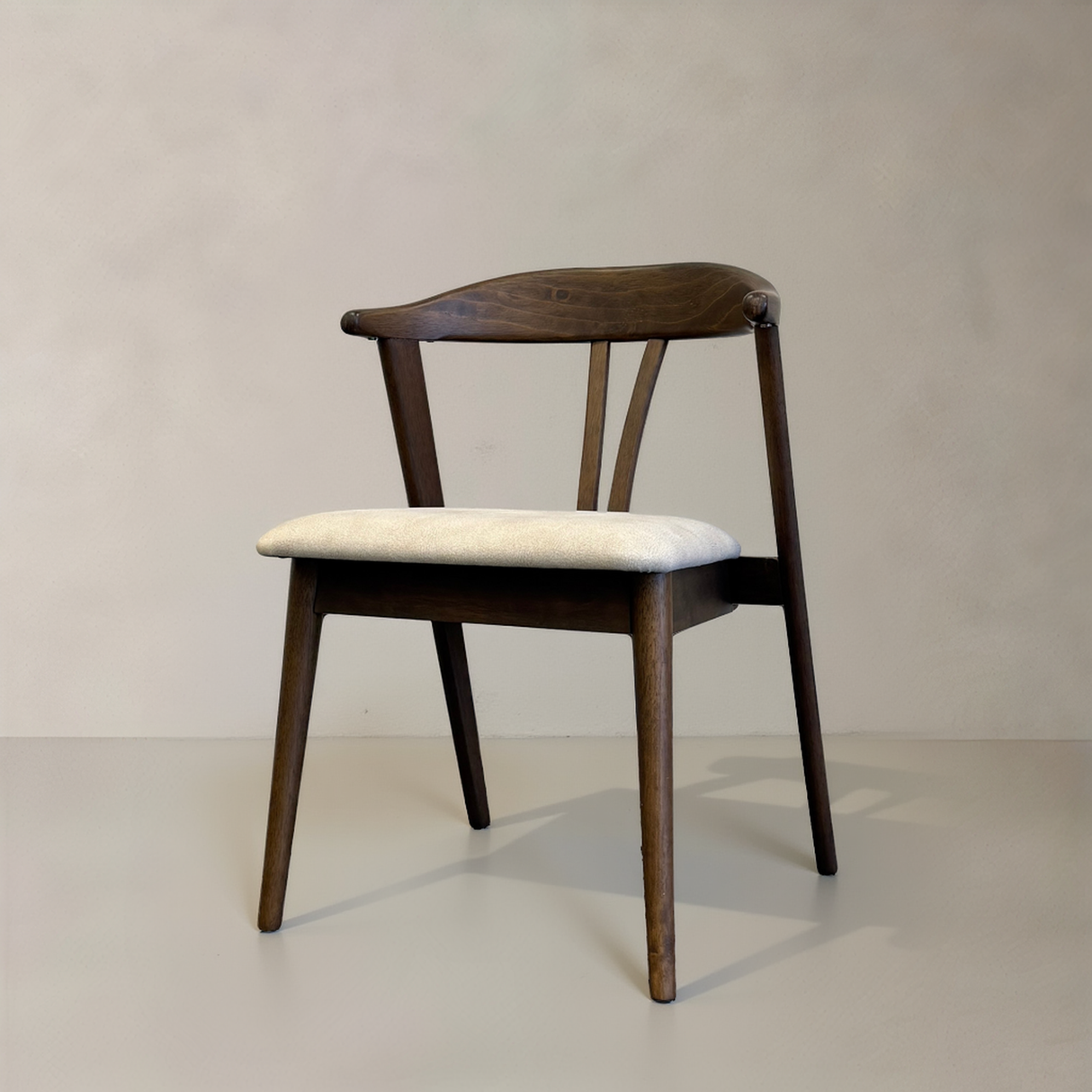 ELIZA Solid Wood Dining Chair, Cream
