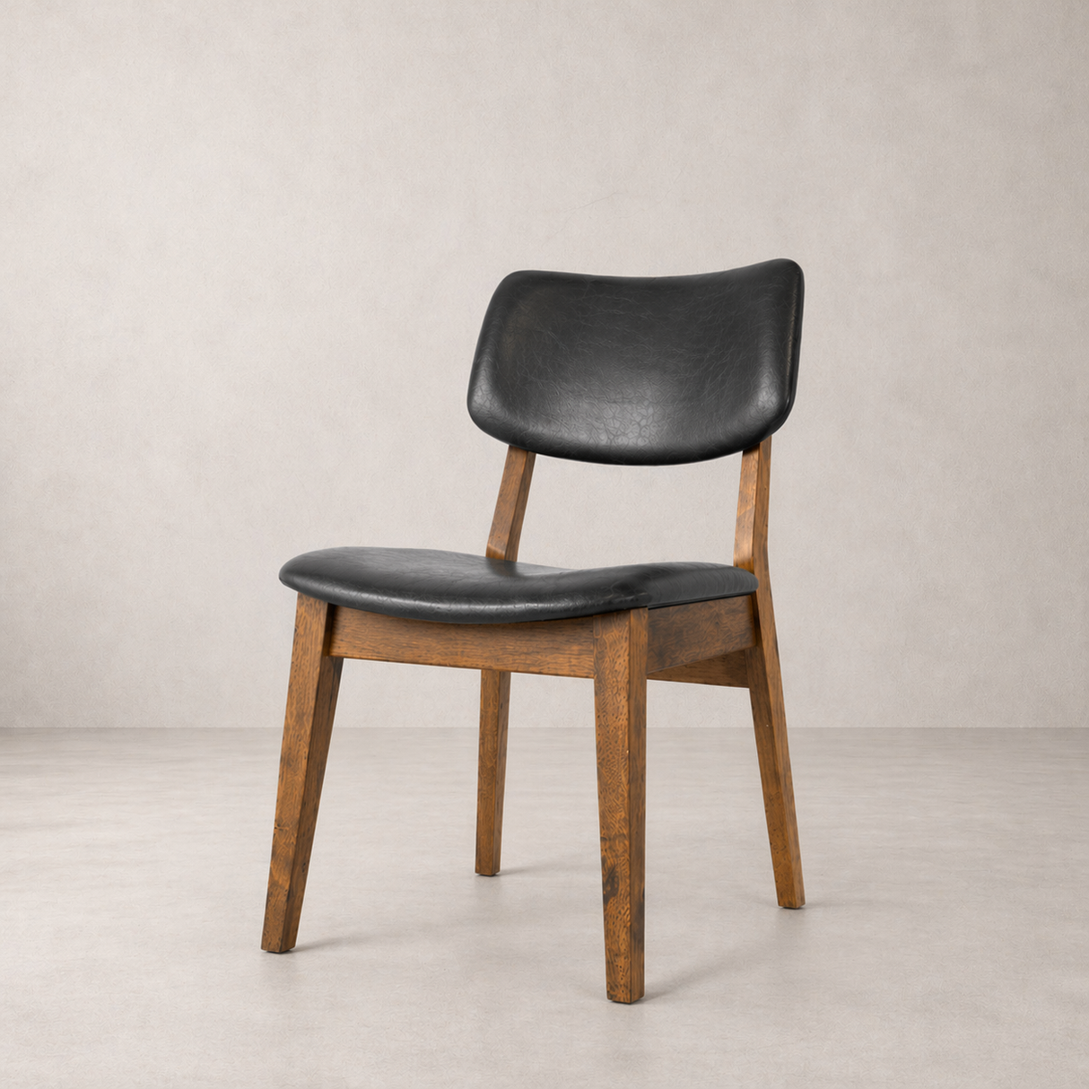 Clara Solid Wood Dining Chair - Smoked Oak and Black