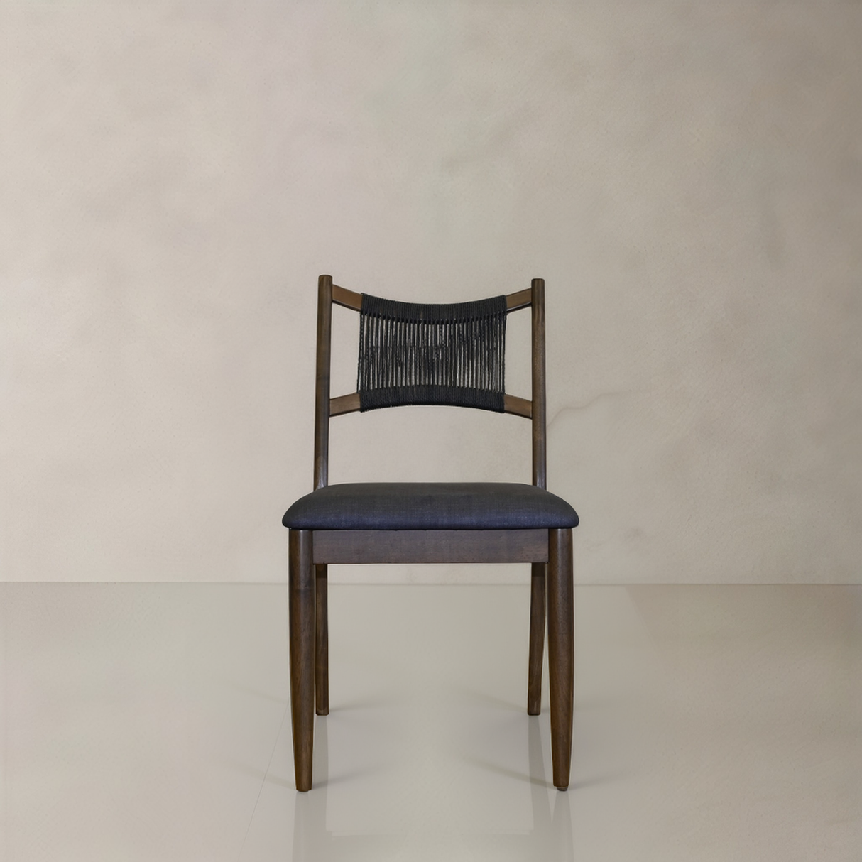 APRIL Solid Wood Dining Chair, Black