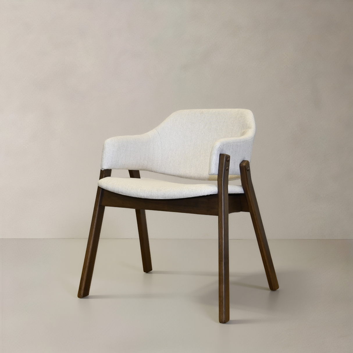 BEAUMONT Solid Wood Dining Chair, Cream