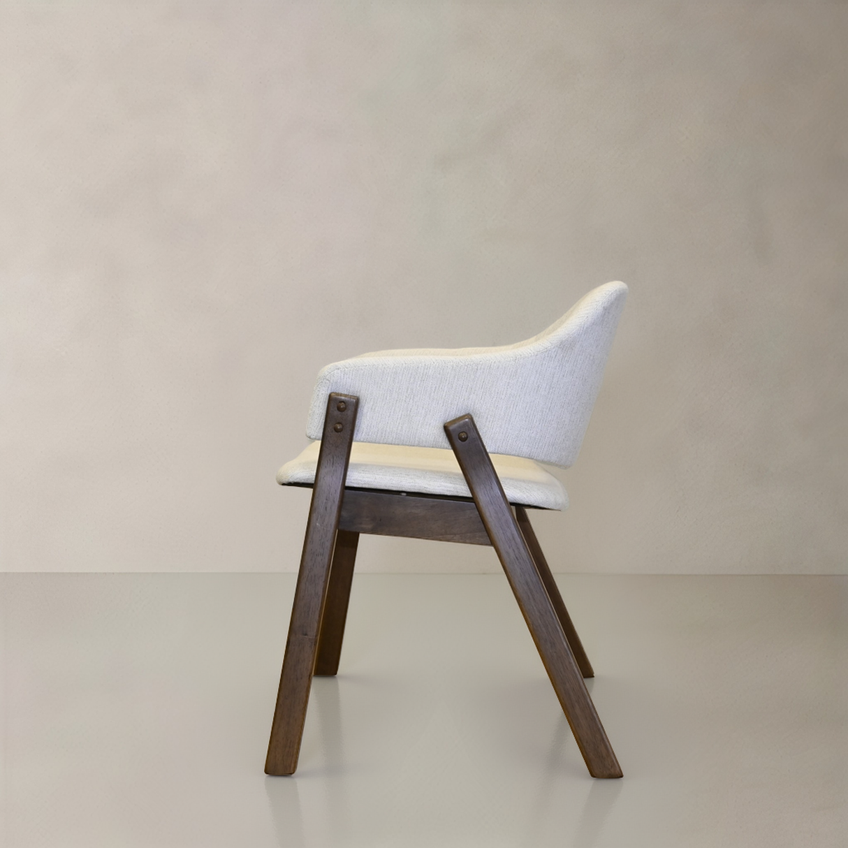 BEAUMONT Solid Wood Dining Chair, Cream